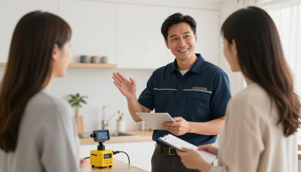 دكتور تسريب ينهي فحص المياه داخل منزل دكتور تسريب ينهي فحص المياه داخل منزل